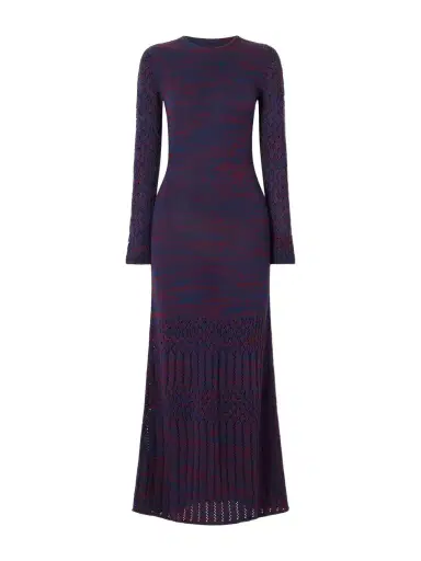 ESCVDO Murga Open-back Crocheted Striped Cotton Midi Dress | Thumbnail 1 ESCVDO Murga Open-back Crocheted Striped Cotton Midi Dress | Thumbnail 1