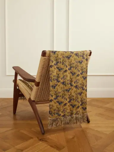 The House of Lyria Sollievo Floral-print Linen-blend Throw | Thumbnail 1 The House of Lyria Sollievo Floral-print Linen-blend Throw | Thumbnail 1
