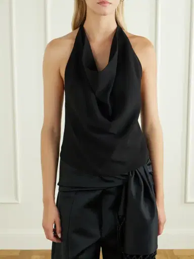 Ilkyaz Ozel Assisi Draped Crepe Top | Thumbnail 3 Ilkyaz Ozel Assisi Draped Crepe Top | Thumbnail 3