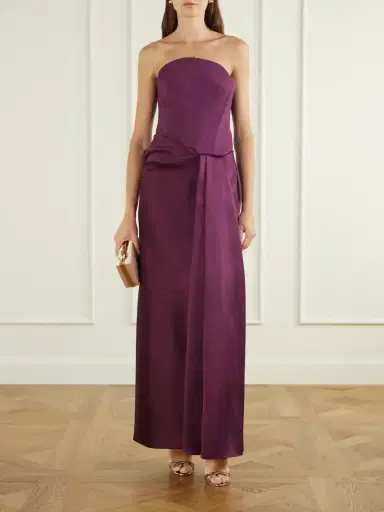 Solace London Seri Strapless Twill And Crepe Gown | Thumbnail 2 Solace London Seri Strapless Twill And Crepe Gown | Thumbnail 2