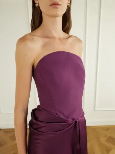 Solace London Seri Strapless Twill And Crepe Gown | Thumbnail 4 Solace London Seri Strapless Twill And Crepe Gown | Thumbnail 4