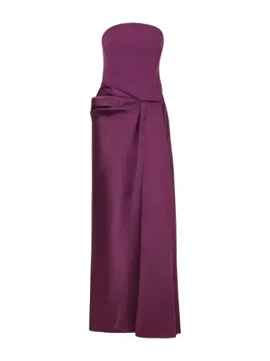 Solace London Seri Strapless Twill And Crepe Gown | Thumbnail 1 Solace London Seri Strapless Twill And Crepe Gown | Thumbnail 1