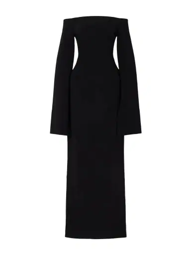 Solace London Marcella Off-the-shoulder Crepe Gown | Thumbnail 1 Solace London Marcella Off-the-shoulder Crepe Gown | Thumbnail 1