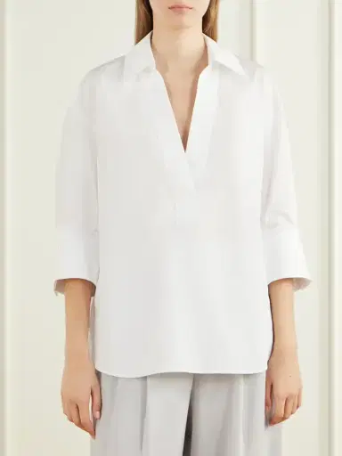 TWP V-neck Cotton-poplin Shirt | Thumbnail 3 TWP V-neck Cotton-poplin Shirt | Thumbnail 3