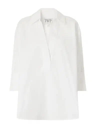 TWP V-neck Cotton-poplin Shirt | Thumbnail 1 TWP V-neck Cotton-poplin Shirt | Thumbnail 1