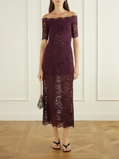 Rabanne Ruched Lace Midi Dress | Thumbnail 2 Rabanne Ruched Lace Midi Dress | Thumbnail 2