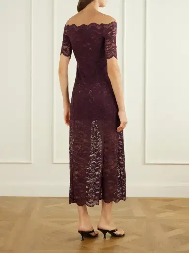 Rabanne Ruched Lace Midi Dress | Thumbnail 3 Rabanne Ruched Lace Midi Dress | Thumbnail 3