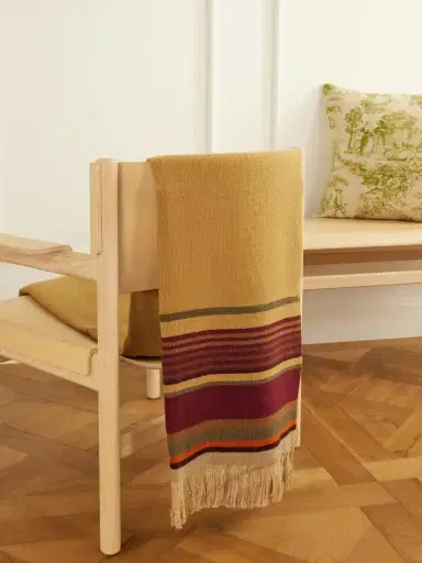 The House of Lyria Grottesco Fringes Striped Woven Throw | Thumbnail 2 The House of Lyria Grottesco Fringes Striped Woven Throw | Thumbnail 2