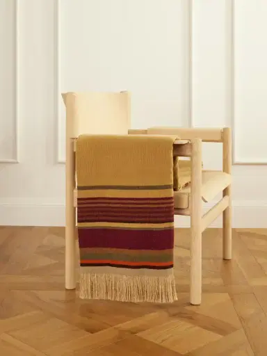 The House of Lyria Grottesco Fringes Striped Woven Throw | Thumbnail 1 The House of Lyria Grottesco Fringes Striped Woven Throw | Thumbnail 1