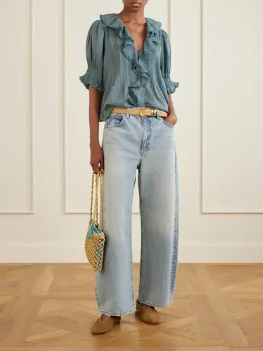 DÔEN Henri Lace-trimmed Organic Cotton Blouse | Thumbnail 2 DÔEN Henri Lace-trimmed Organic Cotton Blouse | Thumbnail 2