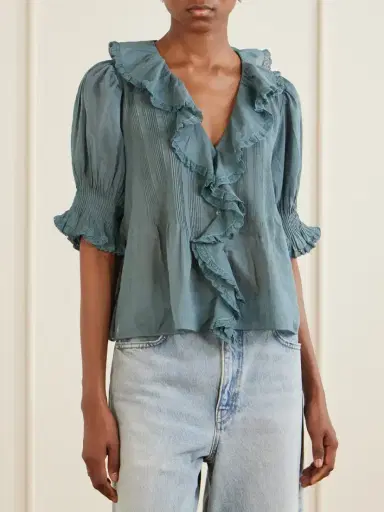 DÔEN Henri Lace-trimmed Organic Cotton Blouse | Thumbnail 3 DÔEN Henri Lace-trimmed Organic Cotton Blouse | Thumbnail 3