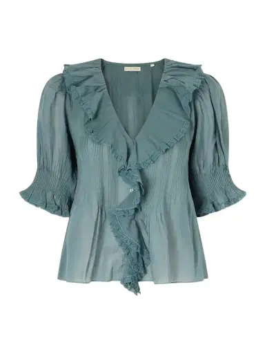 DÔEN Henri Lace-trimmed Organic Cotton Blouse | Thumbnail 1 DÔEN Henri Lace-trimmed Organic Cotton Blouse | Thumbnail 1