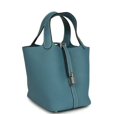 HERMÈS Hermes Picotin Lock 18 Blue Jean Clemence Palladium Hardware | Thumbnail 2 HERMÈS Hermes Picotin Lock 18 Blue Jean Clemence Palladium Hardware | Thumbnail 2