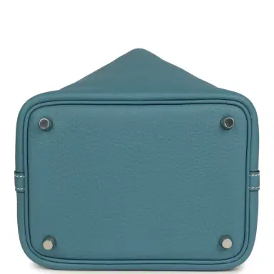 HERMÈS Hermes Picotin Lock 18 Blue Jean Clemence Palladium Hardware | Thumbnail 6 HERMÈS Hermes Picotin Lock 18 Blue Jean Clemence Palladium Hardware | Thumbnail 6