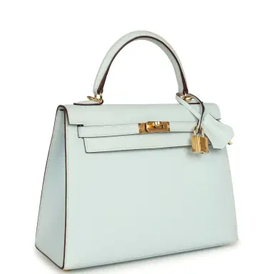 HERMÈS Pre-owned Hermes Kelly Sellier 25 Bleu Brume Epsom Gold Hardware | Thumbnail 2 HERMÈS Pre-owned Hermes Kelly Sellier 25 Bleu Brume Epsom Gold Hardware | Thumbnail 2