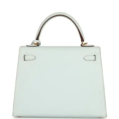 HERMÈS Pre-owned Hermes Kelly Sellier 25 Bleu Brume Epsom Gold Hardware | Thumbnail 4 HERMÈS Pre-owned Hermes Kelly Sellier 25 Bleu Brume Epsom Gold Hardware | Thumbnail 4