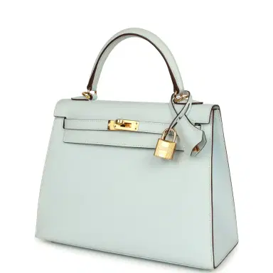 HERMÈS Pre-owned Hermes Kelly Sellier 25 Bleu Brume Epsom Gold Hardware | Thumbnail 5 HERMÈS Pre-owned Hermes Kelly Sellier 25 Bleu Brume Epsom Gold Hardware | Thumbnail 5