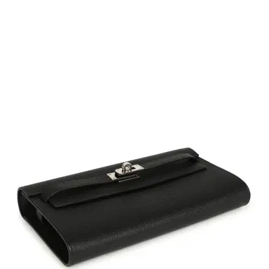 HERMÈS Pre-owned Hermes Kelly Wallet To Go Black Epsom Palladium Hardware | Thumbnail 5 HERMÈS Pre-owned Hermes Kelly Wallet To Go Black Epsom Palladium Hardware | Thumbnail 5