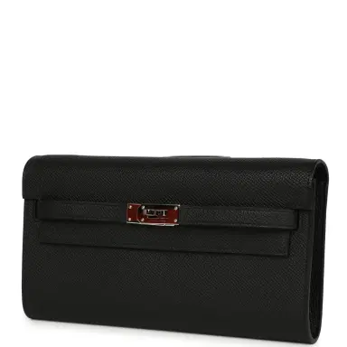 HERMÈS Pre-owned Hermes Kelly Wallet To Go Black Epsom Palladium Hardware | Thumbnail 6 HERMÈS Pre-owned Hermes Kelly Wallet To Go Black Epsom Palladium Hardware | Thumbnail 6