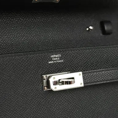 HERMÈS Pre-owned Hermes Kelly Wallet To Go Black Epsom Palladium Hardware | Thumbnail 7 HERMÈS Pre-owned Hermes Kelly Wallet To Go Black Epsom Palladium Hardware | Thumbnail 7