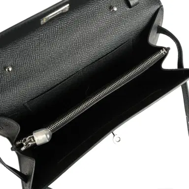HERMÈS Pre-owned Hermes Kelly Wallet To Go Black Epsom Palladium Hardware | Thumbnail 8 HERMÈS Pre-owned Hermes Kelly Wallet To Go Black Epsom Palladium Hardware | Thumbnail 8