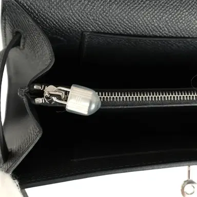 HERMÈS Pre-owned Hermes Kelly Wallet To Go Black Epsom Palladium Hardware | Thumbnail 9 HERMÈS Pre-owned Hermes Kelly Wallet To Go Black Epsom Palladium Hardware | Thumbnail 9