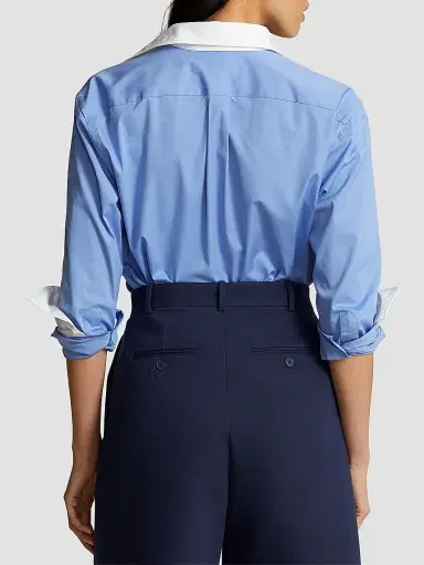 Polo Ralph Lauren Women's Relaxed Fit Cotton Shirt - Chopin Blue | Thumbnail 4 Polo Ralph Lauren Women's Relaxed Fit Cotton Shirt - Chopin Blue | Thumbnail 4