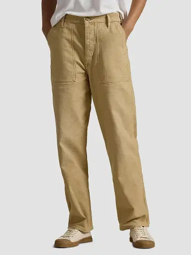 Polo Ralph Lauren Women's Ricky Cotton Sateen Wide-Leg Pants - Khaki | Thumbnail 3 Polo Ralph Lauren Women's Ricky Cotton Sateen Wide-Leg Pants - Khaki | Thumbnail 3