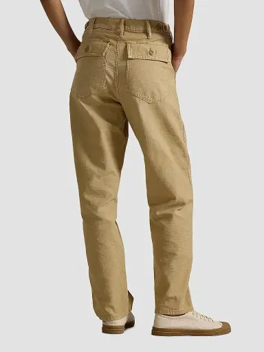 Polo Ralph Lauren Women's Ricky Cotton Sateen Wide-Leg Pants - Khaki | Thumbnail 4 Polo Ralph Lauren Women's Ricky Cotton Sateen Wide-Leg Pants - Khaki | Thumbnail 4
