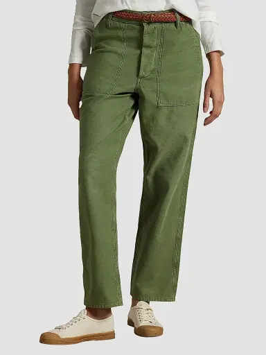 Polo Ralph Lauren Women's The Ricky Cotton Sateen Straight-Leg Pants - Olive | Thumbnail 3 Polo Ralph Lauren Women's The Ricky Cotton Sateen Straight-Leg Pants - Olive | Thumbnail 3
