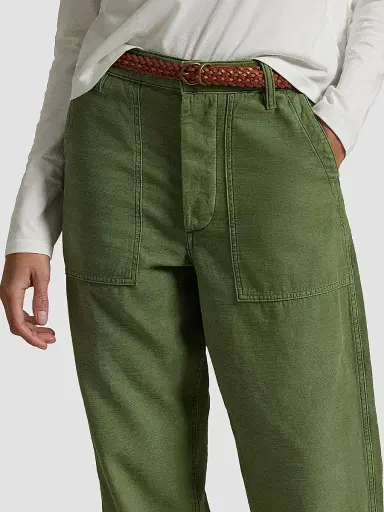Polo Ralph Lauren Women's The Ricky Cotton Sateen Straight-Leg Pants - Olive | Thumbnail 5 Polo Ralph Lauren Women's The Ricky Cotton Sateen Straight-Leg Pants - Olive | Thumbnail 5