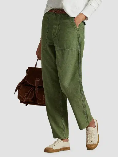 Polo Ralph Lauren Women's The Ricky Cotton Sateen Straight-Leg Pants - Olive | Thumbnail 6 Polo Ralph Lauren Women's The Ricky Cotton Sateen Straight-Leg Pants - Olive | Thumbnail 6