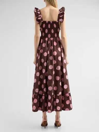 Elisamama Women's Ibukun Polka Dot Midi Dress - Mocha Polka Dot - Size XL | Thumbnail 3 Elisamama Women's Ibukun Polka Dot Midi Dress - Mocha Polka Dot - Size XL | Thumbnail 3