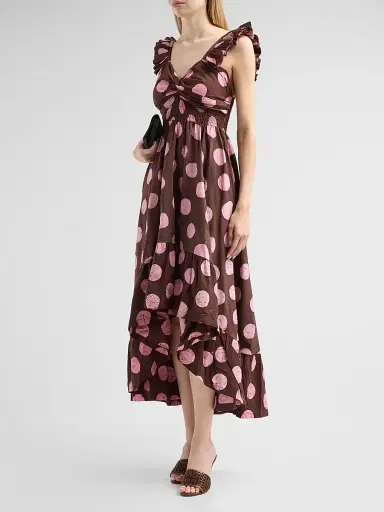 Elisamama Women's Ibukun Polka Dot Midi Dress - Mocha Polka Dot - Size XL | Thumbnail 4 Elisamama Women's Ibukun Polka Dot Midi Dress - Mocha Polka Dot - Size XL | Thumbnail 4