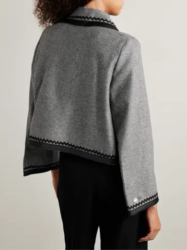 BODE Dovecote cropped cotton twill-trimmed wool-twill jacket | Thumbnail 3 BODE Dovecote cropped cotton twill-trimmed wool-twill jacket | Thumbnail 3