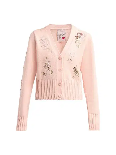 Cinq à Sept Women's Love Letter Floral Cardigan - Soft Pink | Thumbnail 1 Cinq à Sept Women's Love Letter Floral Cardigan - Soft Pink | Thumbnail 1