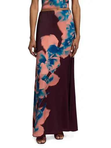Misa Los Angeles Women's Jazz Floral Maxi Skirt - Cerulean Orchid | Thumbnail 3 Misa Los Angeles Women's Jazz Floral Maxi Skirt - Cerulean Orchid | Thumbnail 3