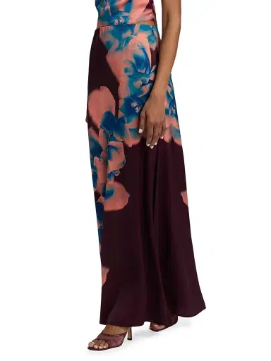 Misa Los Angeles Women's Jazz Floral Maxi Skirt - Cerulean Orchid | Thumbnail 4 Misa Los Angeles Women's Jazz Floral Maxi Skirt - Cerulean Orchid | Thumbnail 4
