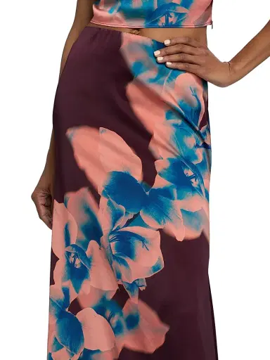 Misa Los Angeles Women's Jazz Floral Maxi Skirt - Cerulean Orchid | Thumbnail 6 Misa Los Angeles Women's Jazz Floral Maxi Skirt - Cerulean Orchid | Thumbnail 6