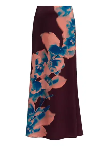 Misa Los Angeles Women's Jazz Floral Maxi Skirt - Cerulean Orchid | Thumbnail 1 Misa Los Angeles Women's Jazz Floral Maxi Skirt - Cerulean Orchid | Thumbnail 1