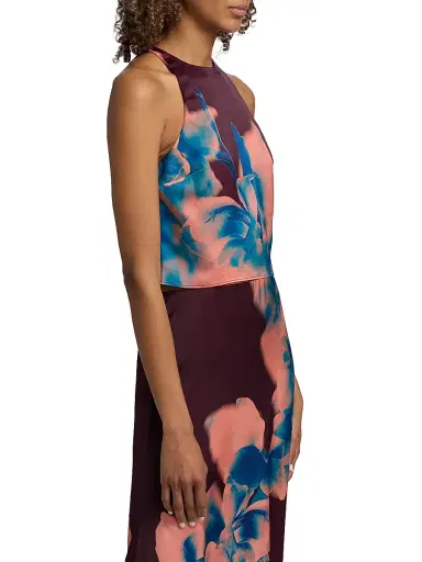 Misa Los Angeles Women's Kisha Floral Crop Halter Top - Cerulean Orchid | Thumbnail 4 Misa Los Angeles Women's Kisha Floral Crop Halter Top - Cerulean Orchid | Thumbnail 4