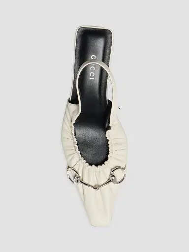 Gucci Women's Vittoria 55MM Slingback Kitten Heel Pumps - Off White - Size 5 | Thumbnail 5 Gucci Women's Vittoria 55MM Slingback Kitten Heel Pumps - Off White - Size 5 | Thumbnail 5