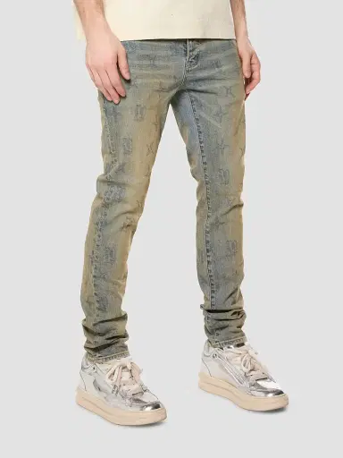 Purple Brand Men's Gothic Wire Monogram Skinny Jeans | Thumbnail 3 Purple Brand Men's Gothic Wire Monogram Skinny Jeans | Thumbnail 3