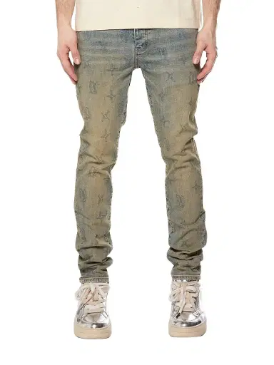 Purple Brand Men's Gothic Wire Monogram Skinny Jeans | Thumbnail 1 Purple Brand Men's Gothic Wire Monogram Skinny Jeans | Thumbnail 1