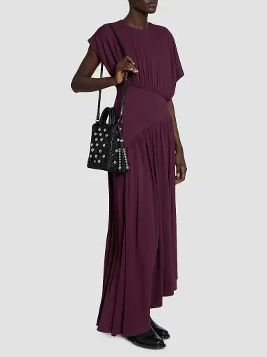 Rabanne Women's Embellished Raffia Top Handle Bag - Black Silver | Thumbnail 2 Rabanne Women's Embellished Raffia Top Handle Bag - Black Silver | Thumbnail 2