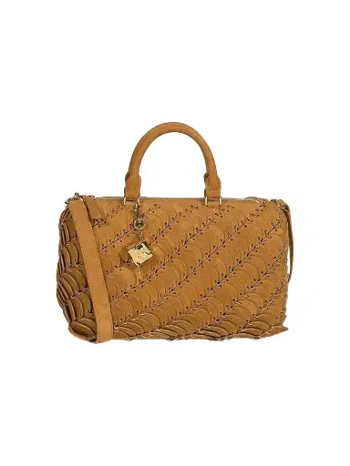 Rabanne Women's Suede-Cotton Top Handle Bag - Camel Gold | Thumbnail 1 Rabanne Women's Suede-Cotton Top Handle Bag - Camel Gold | Thumbnail 1