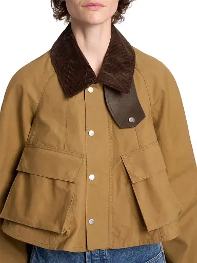 JW Anderson Women's Contrast-Collar Cotton Barn Jacket | Thumbnail 6 JW Anderson Women's Contrast-Collar Cotton Barn Jacket | Thumbnail 6