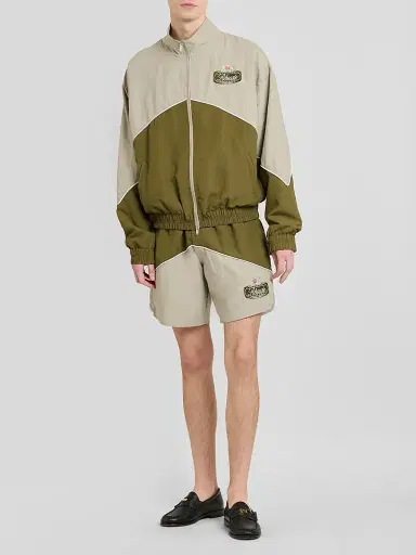 Rhude Men's Logo Track Shorts - Olive Grey | Thumbnail 2 Rhude Men's Logo Track Shorts - Olive Grey | Thumbnail 2