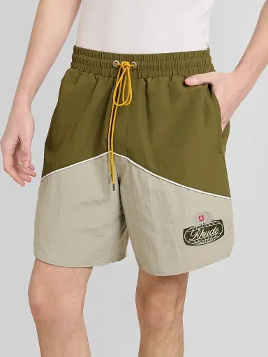 Rhude Men's Logo Track Shorts - Olive Grey | Thumbnail 5 Rhude Men's Logo Track Shorts - Olive Grey | Thumbnail 5