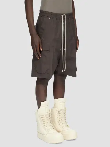 Rick Owens Men's Cargobela Drawstring Shorts - Dark Dust | Thumbnail 7 Rick Owens Men's Cargobela Drawstring Shorts - Dark Dust | Thumbnail 7